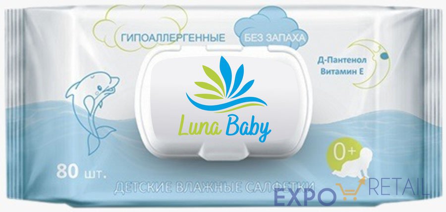 Влажные салфетки «Luna baby»