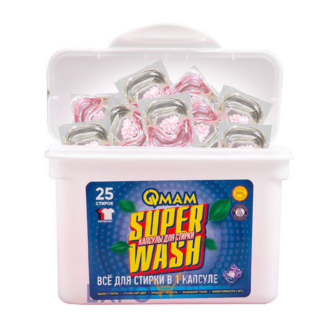 Капсулы для стирки универсальные "Super Wash" QMAM